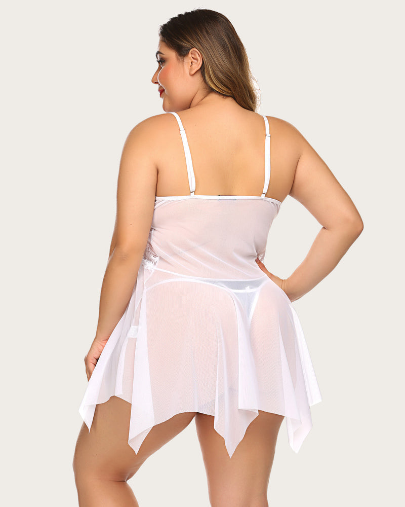Lace Babydoll Sleepwear Outfits Plus Size Lingeries