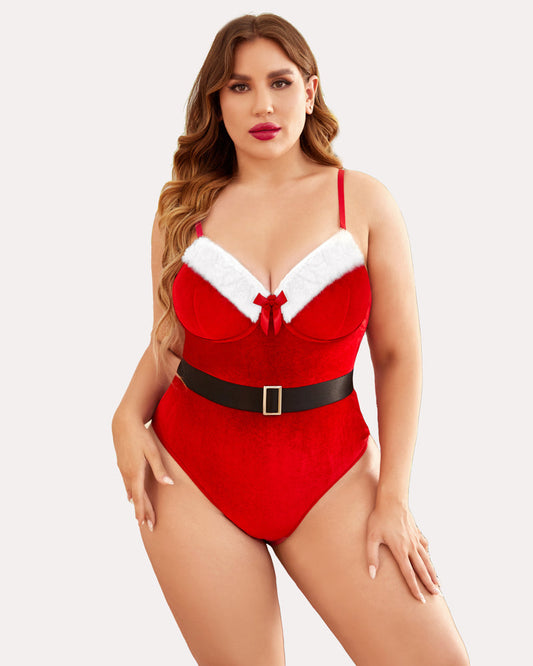 Body Teddy de marime plus cu centura