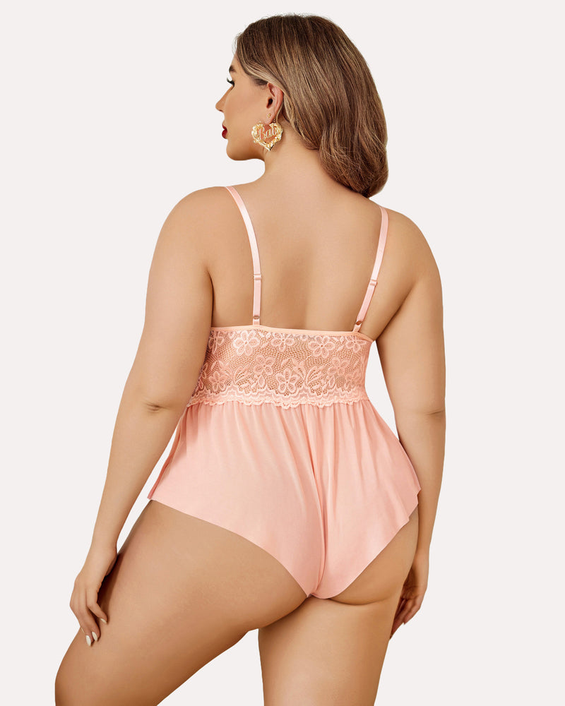 Body Dimensiune Plus Lace Teddy One Piece
