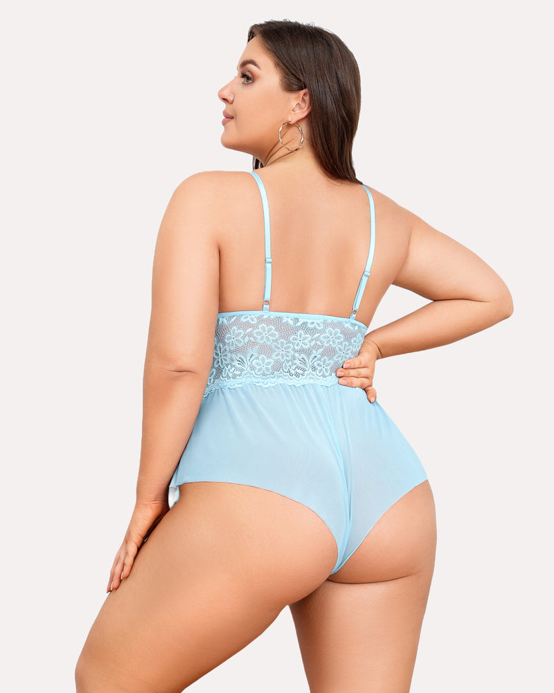 Body Dimensiune Plus Lace Teddy One Piece