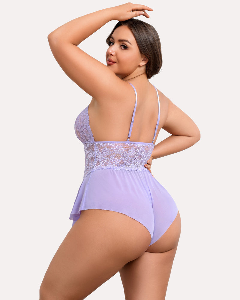 Body Dimensiune Plus Lace Teddy One Piece