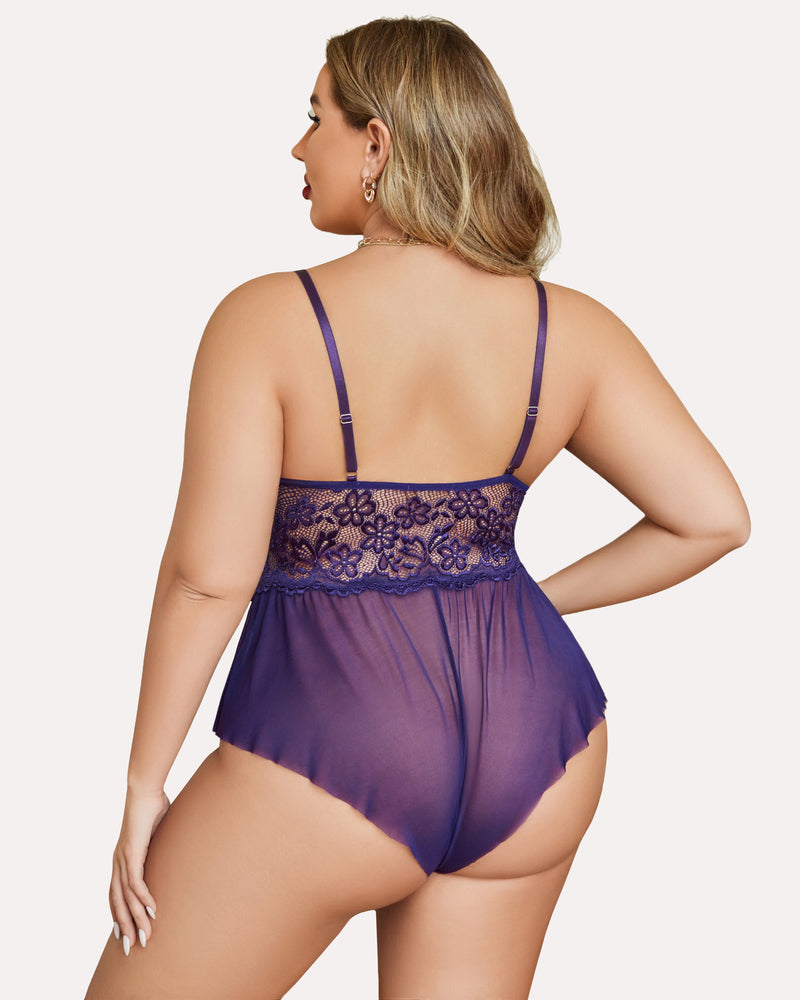 Body Dimensiune Plus Lace Teddy One Piece