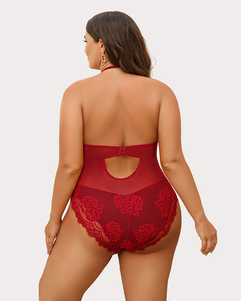 Body din dantelă de mărime Plus Teddy