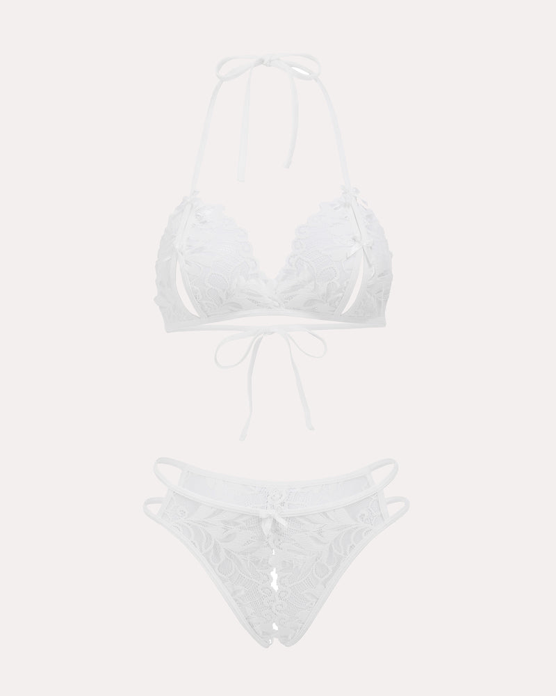 Bra and Panty Set Halter Lace 2 Piece Set