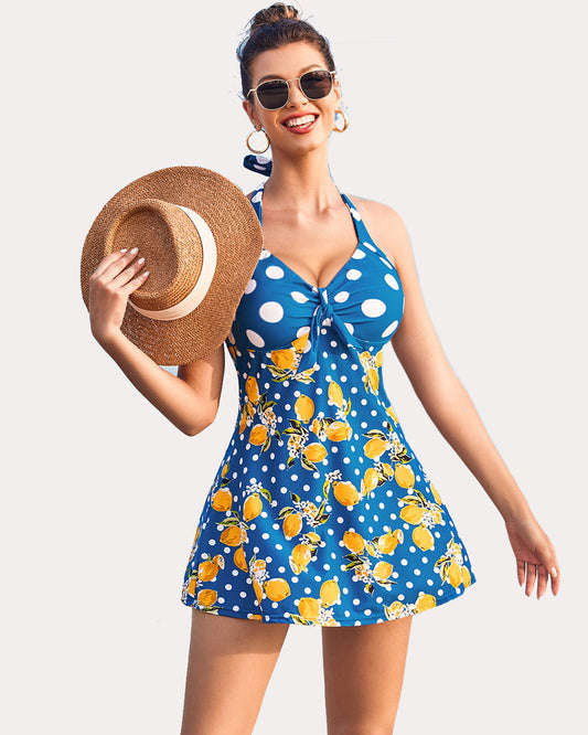 Costume Tankini cu Halter cu imprimeu și pantaloni scurți