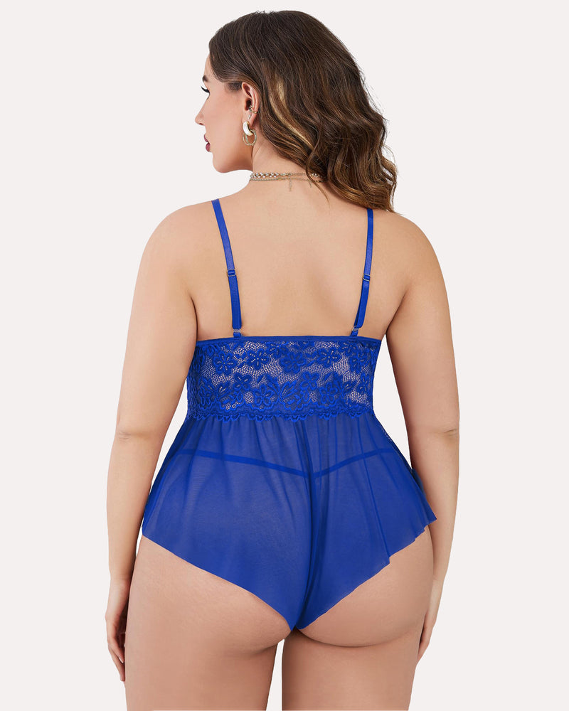 Body Dimensiune Plus Lace Teddy One Piece