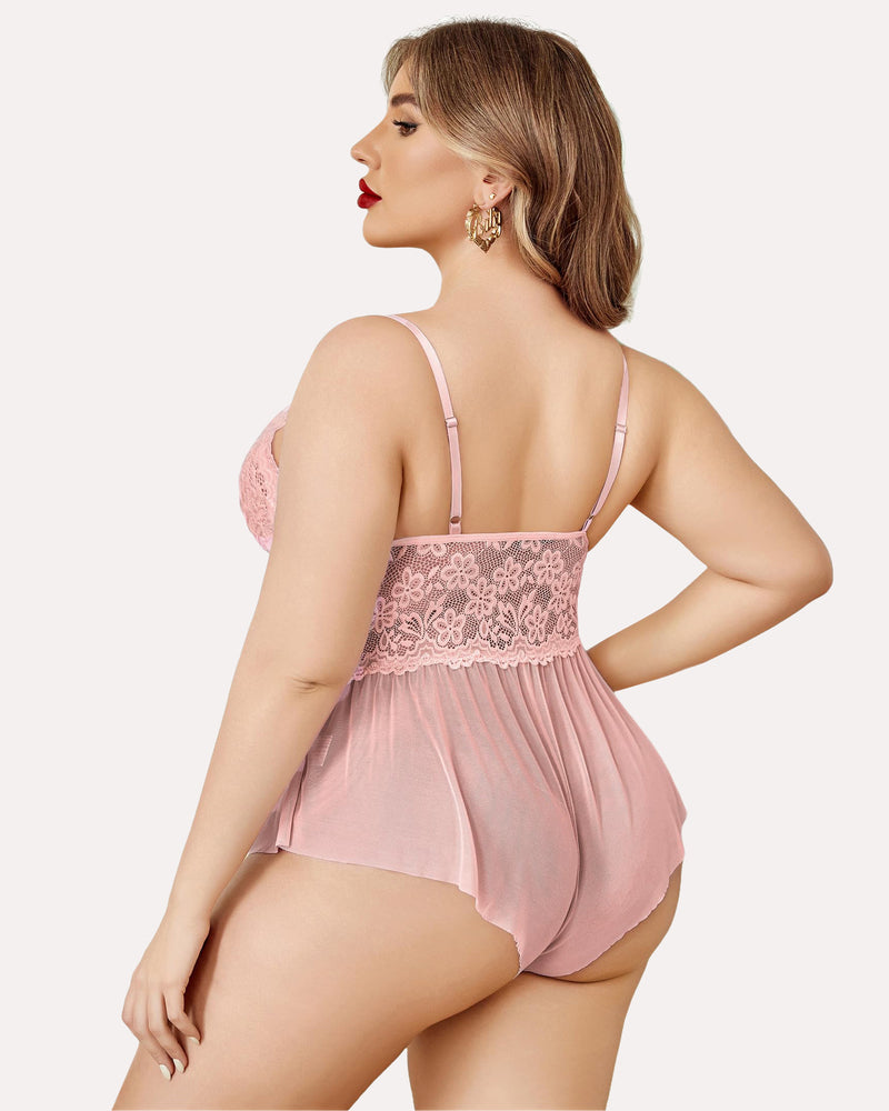 Body Dimensiune Plus Lace Teddy One Piece