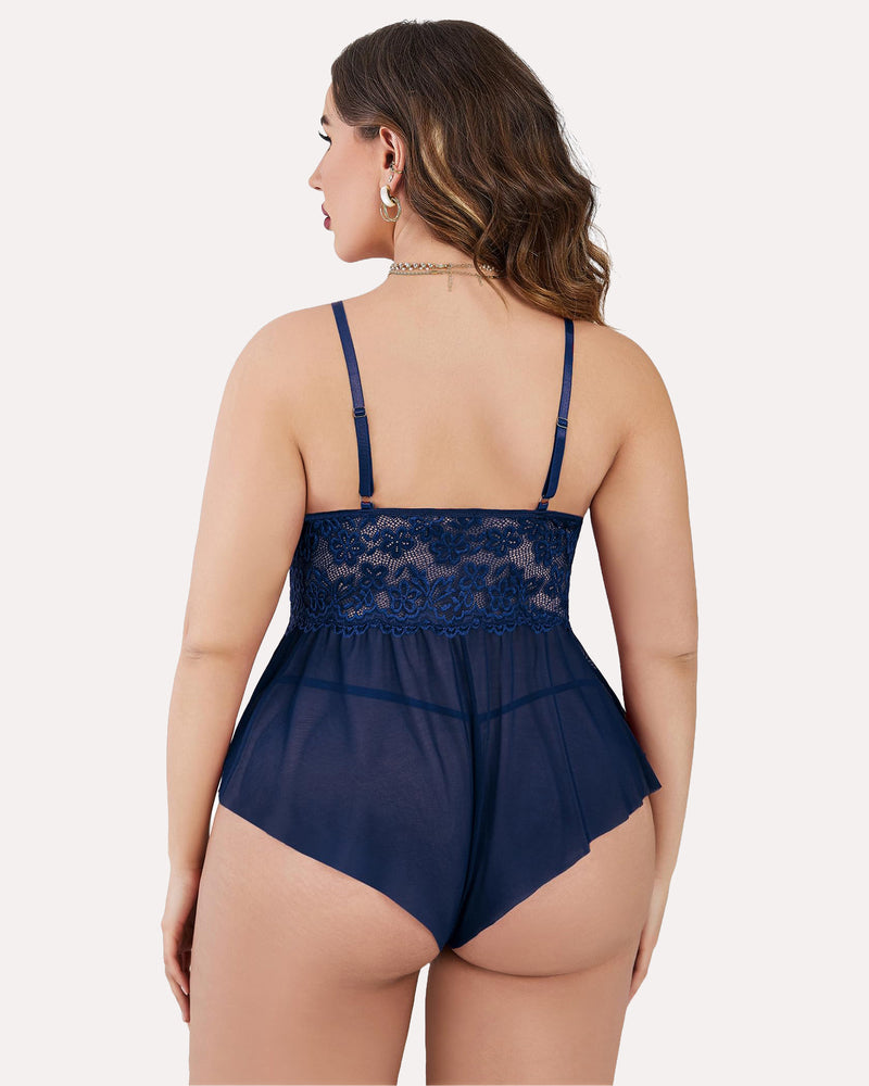 Body Dimensiune Plus Lace Teddy One Piece
