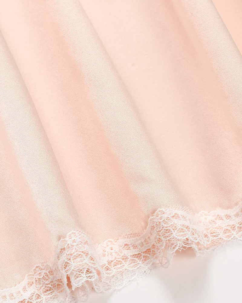 Satin Half Slip Lace Long Underskirt