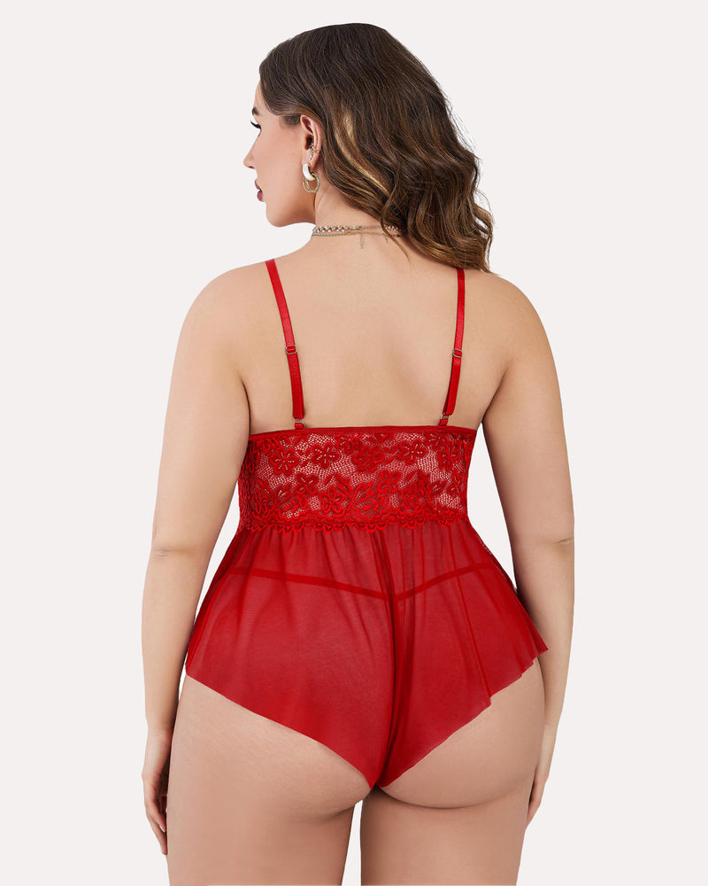 Body Dimensiune Plus Lace Teddy One Piece