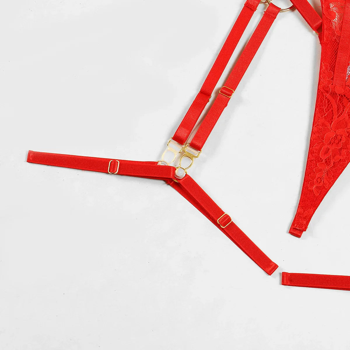 Fancy Lingerie Luxury Lace Push Up Half Cup Bra With Chain Hot Sexy Red Delicate Underwear Valentine Sissy Intimate