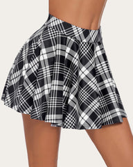 Plaid Skirts High Waist A Line Skater Skirt