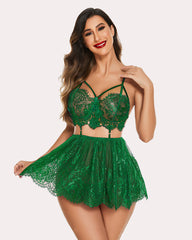 Lace Mesh Nightwear Chemise Nightie