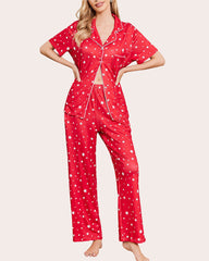 Notch Collar Soft Pajamas Set