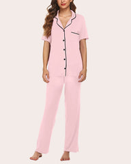 Notch Collar Soft Pajamas Set