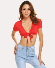 Crop Top Tie up Cosplay Shirt