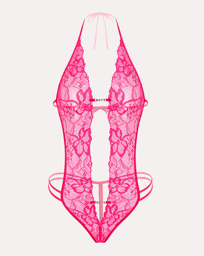 Lace Bodysuit Deep V Teddy