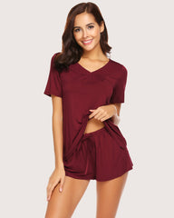 Short Sleeve Shorts Pajama Set