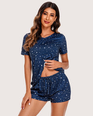 Short Sleeve Shorts Pajama Set