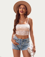 Lace Tank Top Tube Slim Basic Bralette