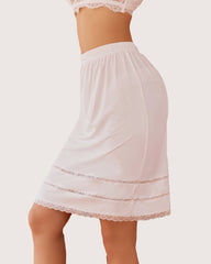 Extender Lace Trim Knee Length Short Skirt