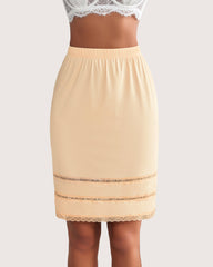 Extender Lace Trim Knee Length Short Skirt