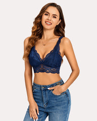 Deep Plunge Lace Bralettes Lined Bra