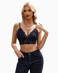 Bralette Lace Crop Top cu două straturi