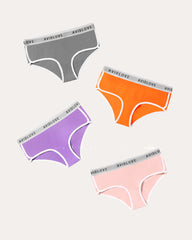 4Pcs Cotton Underwear Stretch Hipster Panties