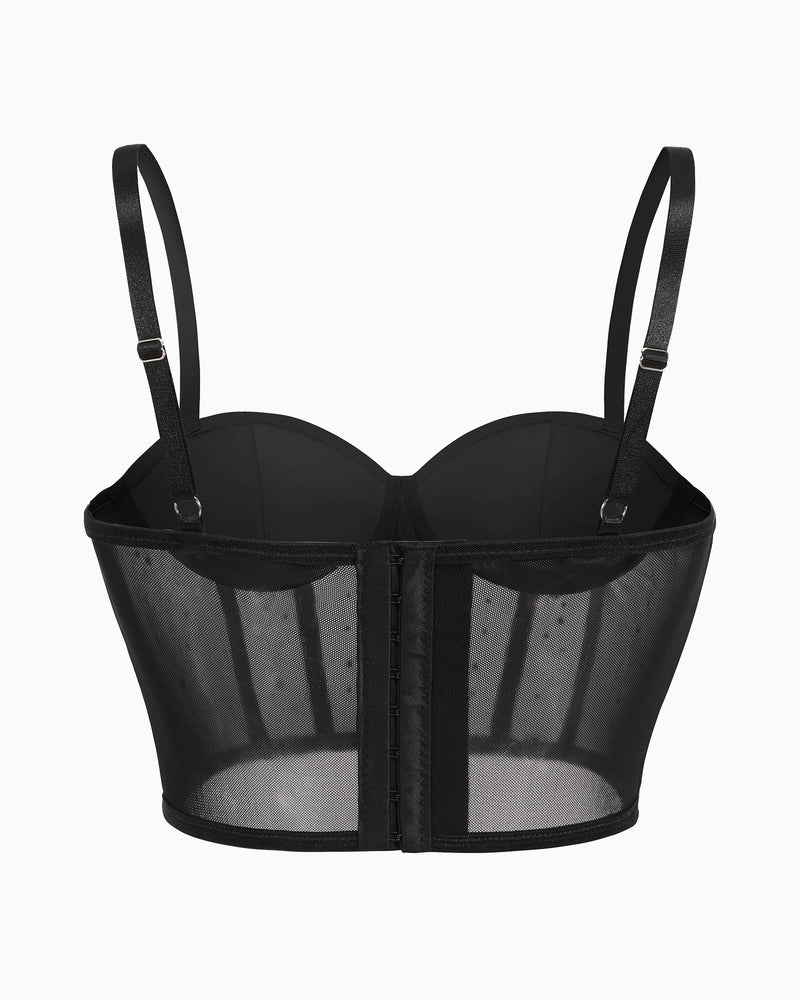 Topuri cu corset cu strasuri Bustieră Push Up