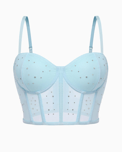 Topuri cu corset cu strasuri Bustieră Push Up