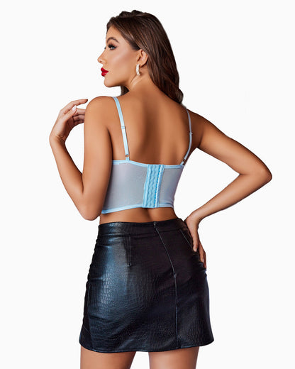 Topuri cu corset cu strasuri Bustieră Push Up
