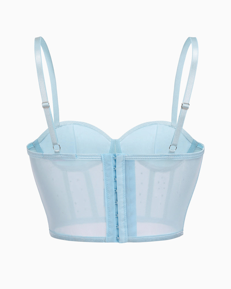 Topuri cu corset cu strasuri Bustieră Push Up