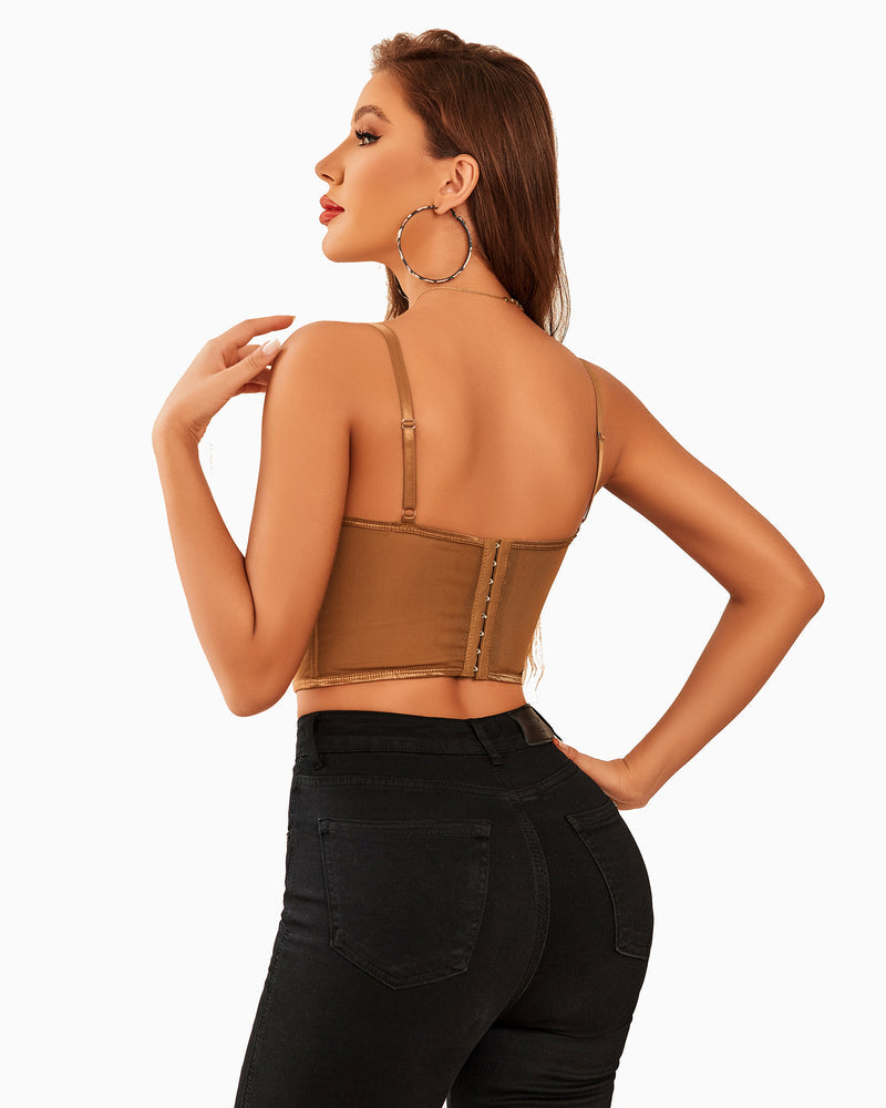 Topuri cu corset cu strasuri Bustieră Push Up