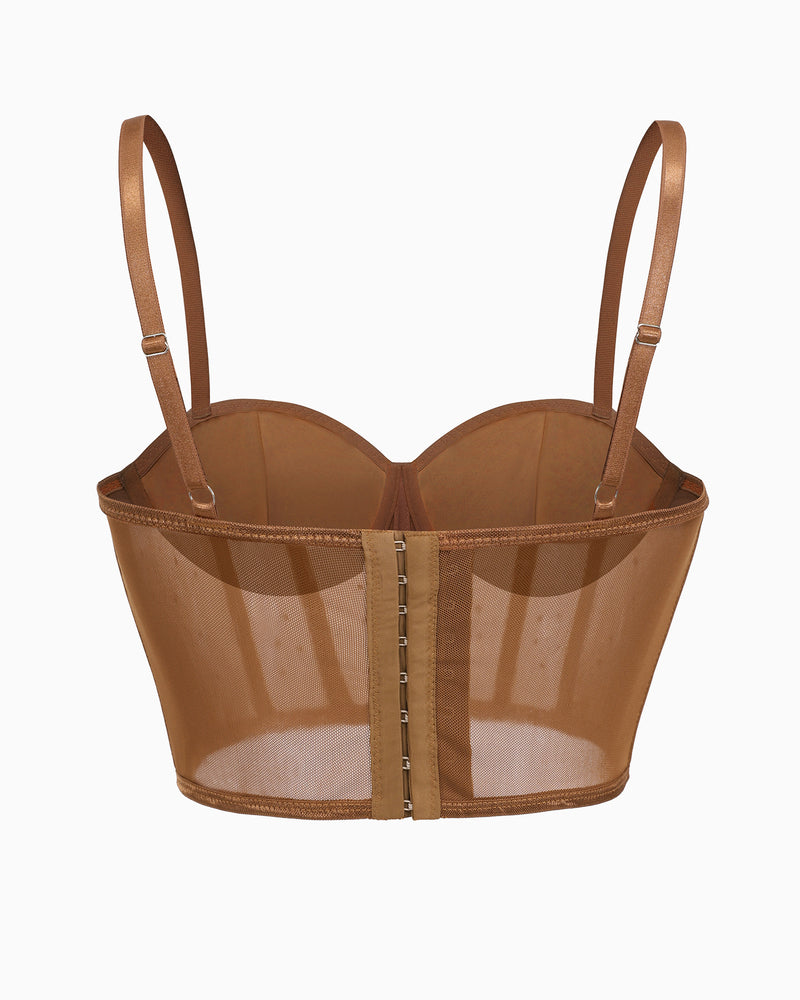 Topuri cu corset cu strasuri Bustieră Push Up