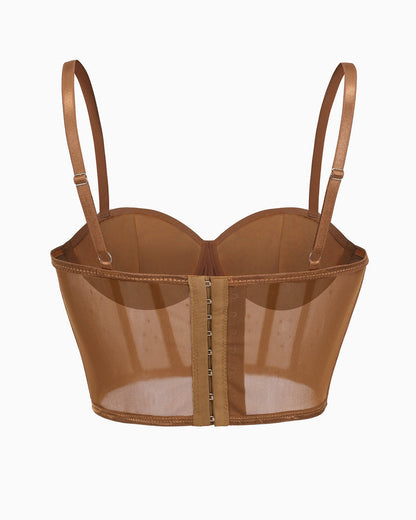 Topuri cu corset cu strasuri Bustieră Push Up