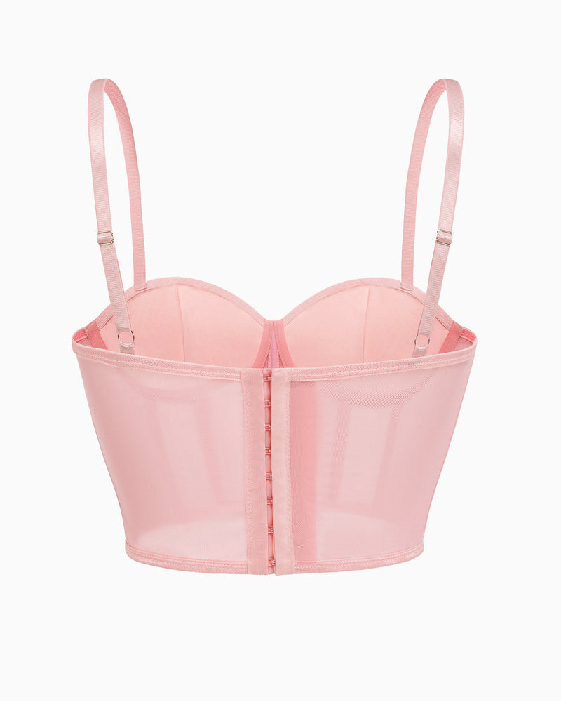 Topuri cu corset cu strasuri Bustieră Push Up