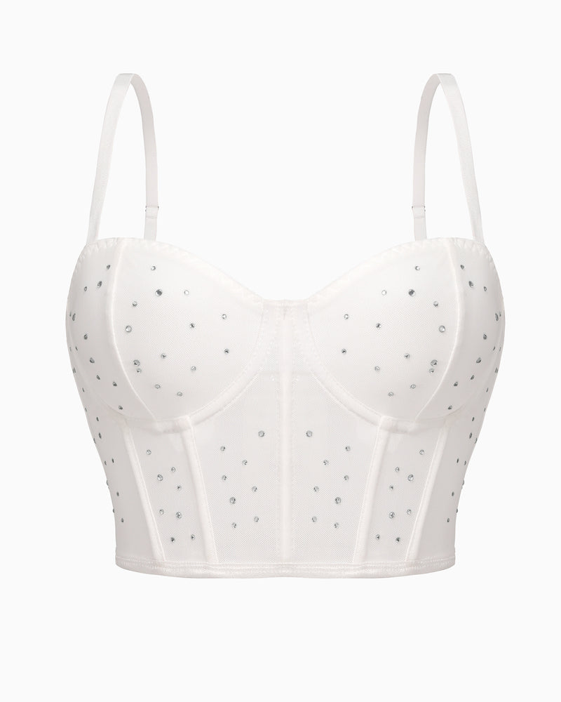 Topuri cu corset cu strasuri Bustieră Push Up
