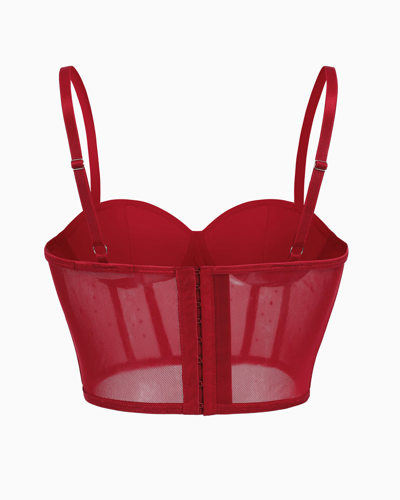 Topuri cu corset cu strasuri Bustieră Push Up