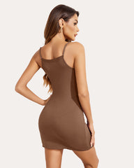 Full Slip Strap Mini Dress Shapewear