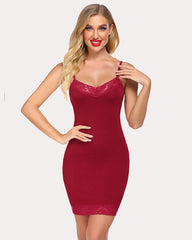 Full Slip Lace Chemise Slip Dress Shapewear