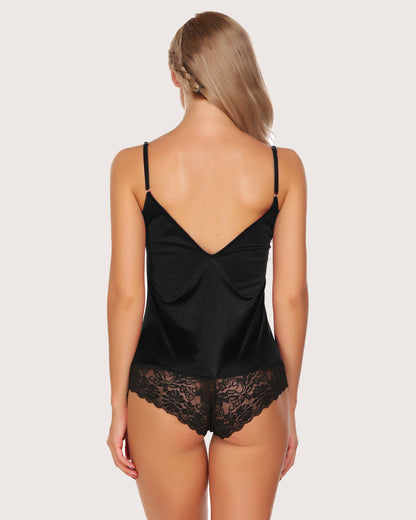 Body pijama scurt din dantela 