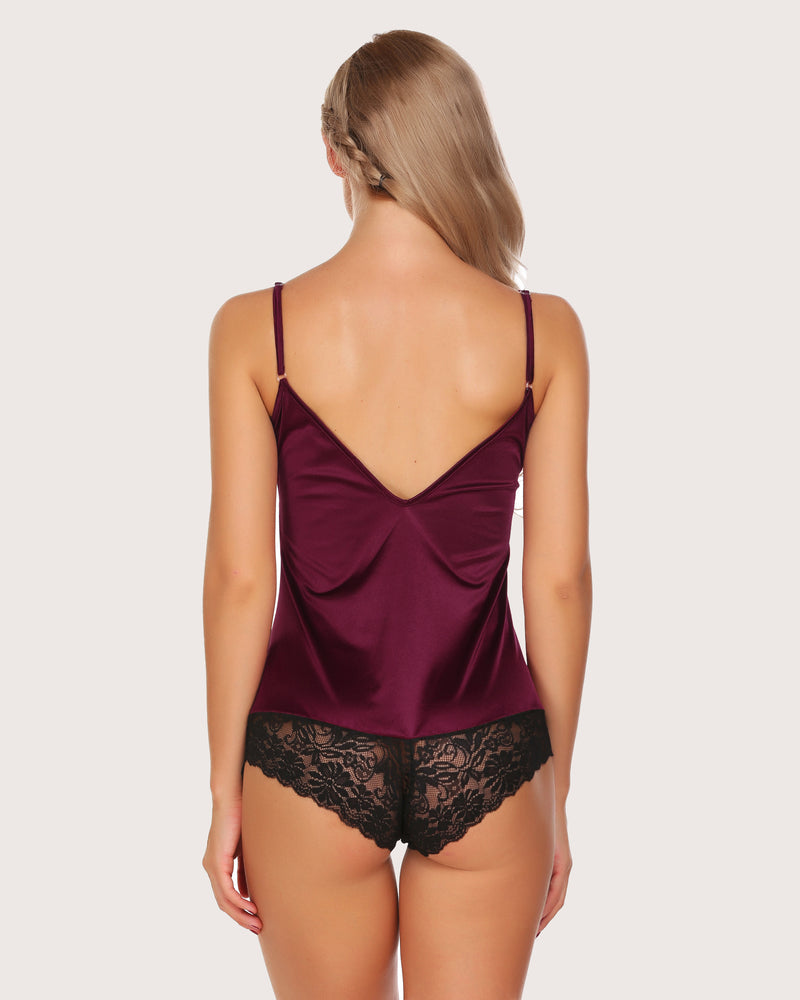 Body pijama scurt din dantela 