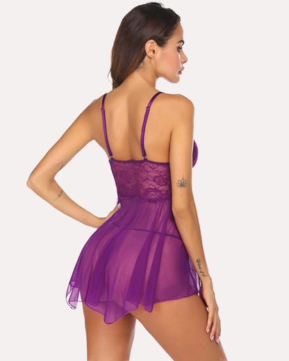Lace Mesh Nighty Babydolls