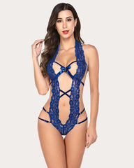 Body din dantela Deep V Halter