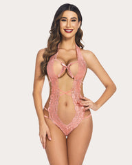 Body din dantela Deep V Halter