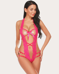 Deep V Halter Teddy One Piece