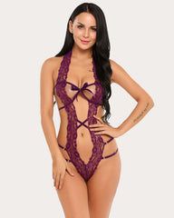 Body din dantela Deep V Halter