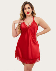 Satin Lace Chemise Full Slips Sleepwear