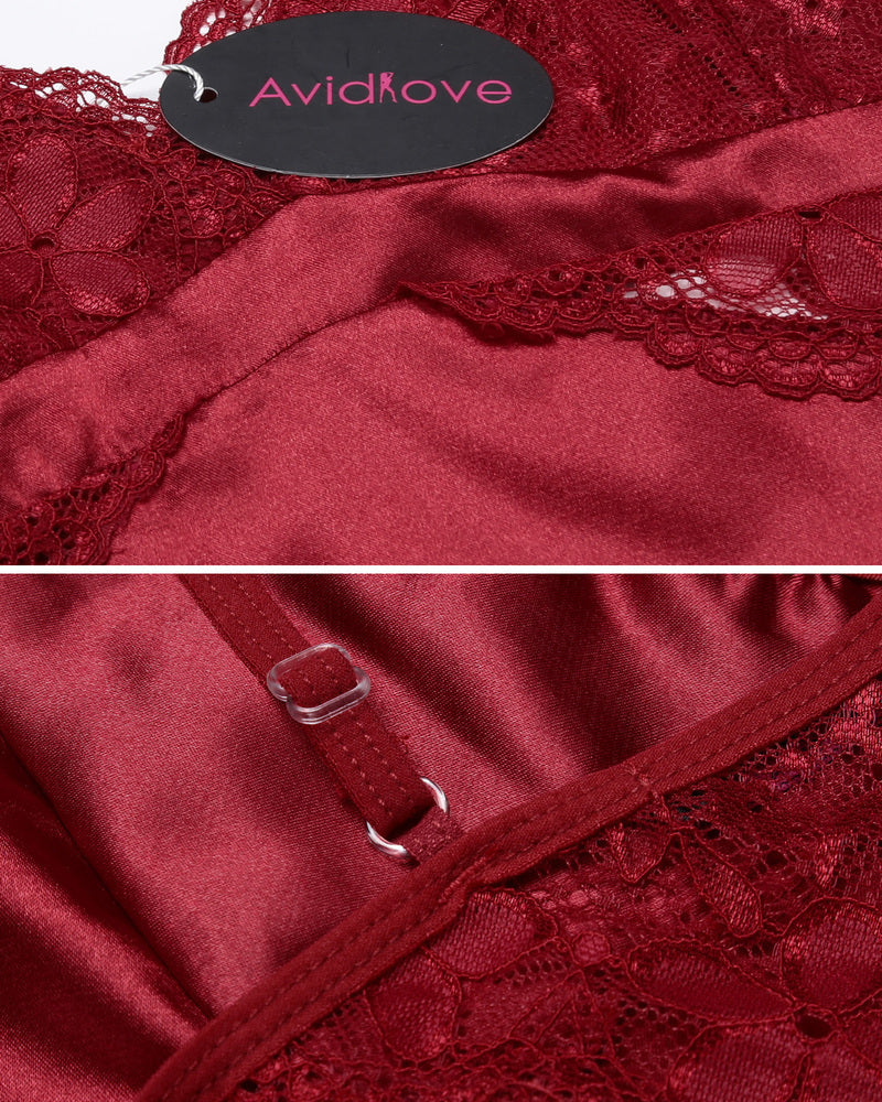 Set pijamale din dantelă din satin